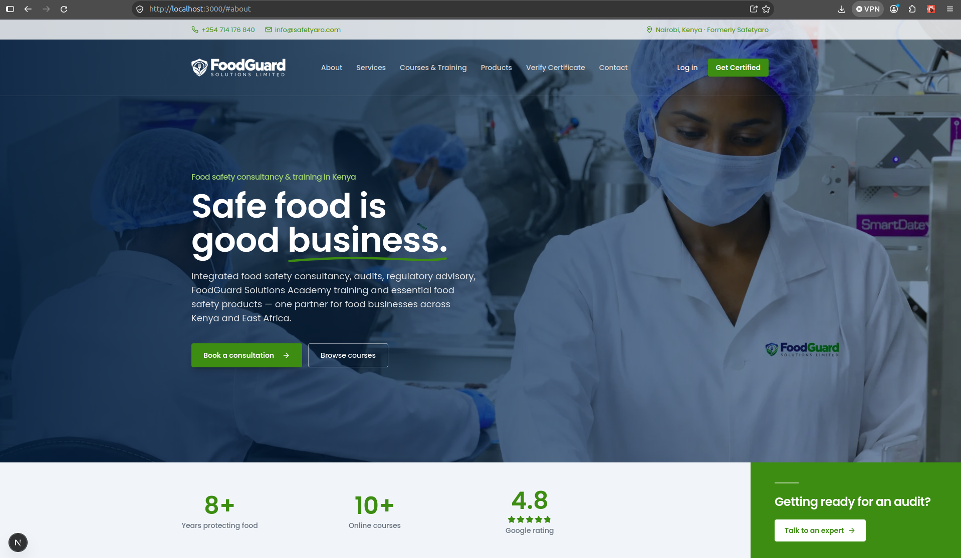 FoodGuard Solutions website